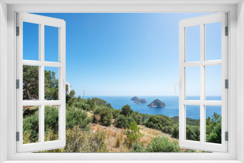 Fototapeta Naklejka Na Ścianę Okno 3D - The scenic view of Gelidonya Lighthouse, which is one of the guide lighthouses of the Mediterranean, on the historical Lycian Way, Kumluca, Antalya.