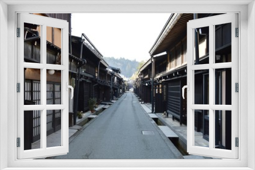Fototapeta Naklejka Na Ścianę Okno 3D - Altstadt Seitenstraße von Takayama, Japan