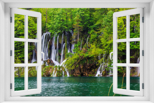 Fototapeta Naklejka Na Ścianę Okno 3D - Waterfalls in Plitvice