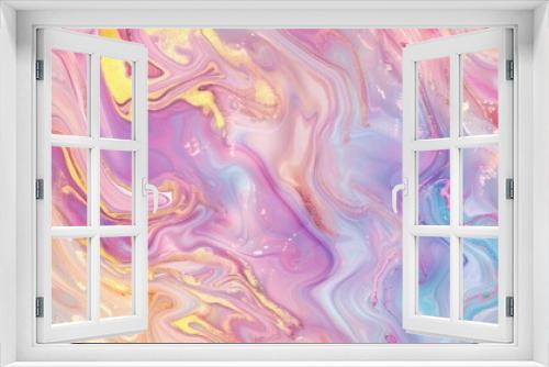 Chromatic Whirlwind: A Vibrant Swirl of Paint, Merging Playful Shades of Pink and Blue in Artistic Harmony