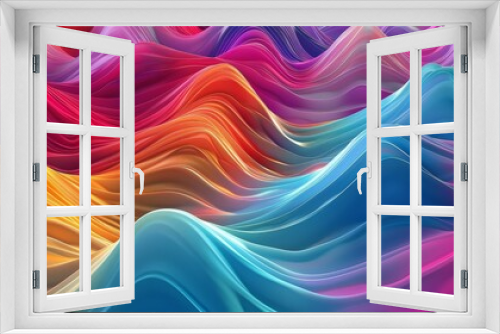 Colorful digital waves creating a vibrant abstract landscape