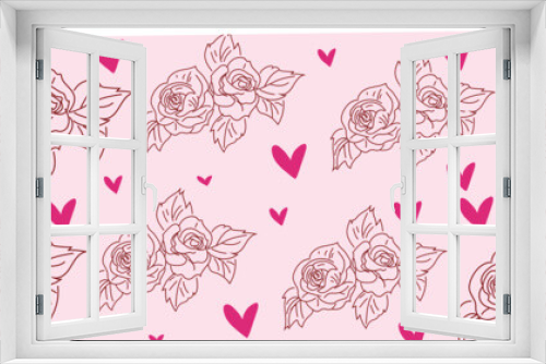 Fototapeta Naklejka Na Ścianę Okno 3D - Flower pink washi tape on transparent background.
