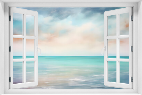serene ocean serenity, abstract landscape art, painting background, wallpaper