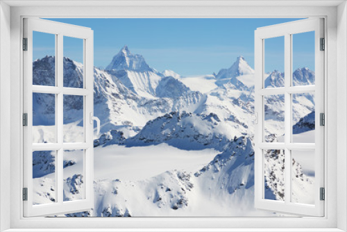 Fototapeta Naklejka Na Ścianę Okno 3D - High alpine mountains in Switzerland