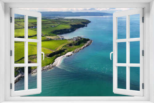 Fototapeta Naklejka Na Ścianę Okno 3D - Aerial view of the beautiful and spectacular coastline of the Glens of Antrim Northern Ireland