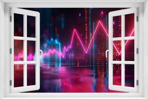 Futuristic Financial Data Soaring Successful Market Chart Trading in a Neon Abstract Background Generative ai