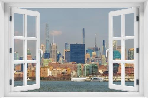 Fototapeta Naklejka Na Ścianę Okno 3D - Big panorama view of New York city. View from New Jersey to completely Manhattan with world trade center in the middle.