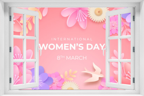 Fototapeta Naklejka Na Ścianę Okno 3D - Flat international women's day social media post template