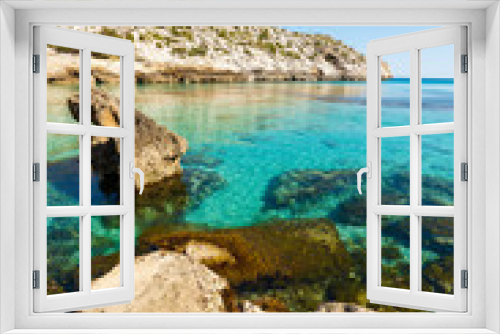 Fototapeta Naklejka Na Ścianę Okno 3D - Turquoise water of Cala San Vicente beach, Majorca island, Spain
