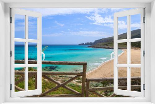 Fototapeta Naklejka Na Ścianę Okno 3D - View of Cala Mesquida bay and beach, Majorca island, Spain