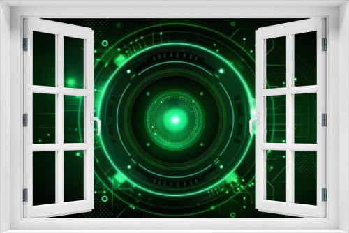 
green Abstract technology background circles digital hi-tech technology design background. concept innovation. vector illustration