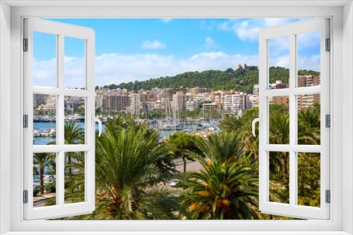 Fototapeta Naklejka Na Ścianę Okno 3D - Palma de Majorca skyline with Bellver castle
