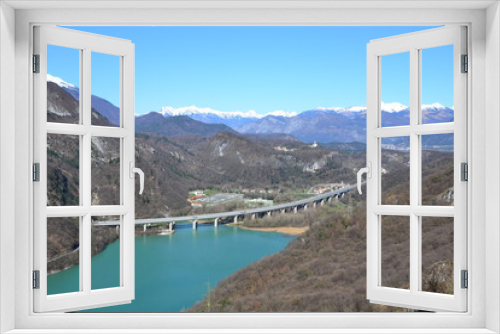 Fototapeta Naklejka Na Ścianę Okno 3D - Lago di Cavazzo - Autostrada