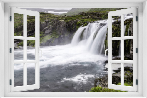 Fototapeta Naklejka Na Ścianę Okno 3D - Dynjandi, a Waterfall in Iceland