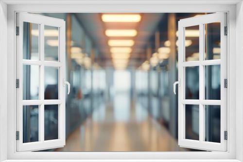 Abstract blurred office hall interior and meeting room. Blurry corridor in working space with defocused effect. Use for background or backdrop in business concept hyper realistic 