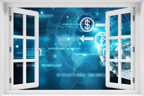 ETF, Exchange-Traded Fund, Hands of robot touch financial data and ETF icon, trading on network, diversify, invest, portfolio and liquidity, track and replicate indexes.