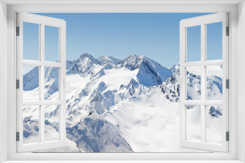 Fototapeta Naklejka Na Ścianę Okno 3D - Panoramic Alpine Mountain View