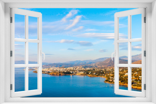 Fototapeta Naklejka Na Ścianę Okno 3D - Panoramic view of the town of Agios Nikolaos and the Mirabello B