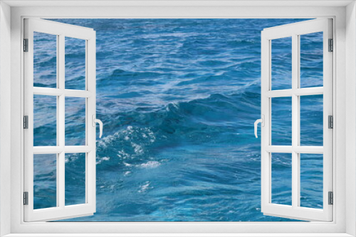 Fototapeta Naklejka Na Ścianę Okno 3D - Pristine crystal clear turquoise blue sea water of th Caribbean Atlantic ocean flowing with waves 
