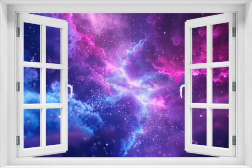 Vibrant purple and blue space filled with stars, ideal for backgrounds