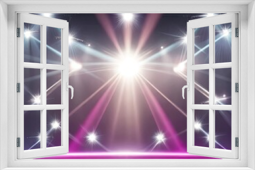 Stage spot lights rays flashing background free vector