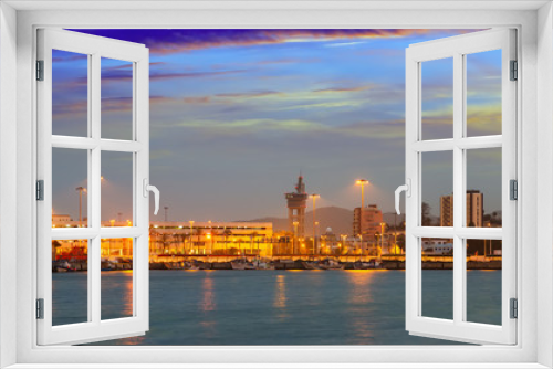 Fototapeta Naklejka Na Ścianę Okno 3D - Port side of Algeciras  in twilight