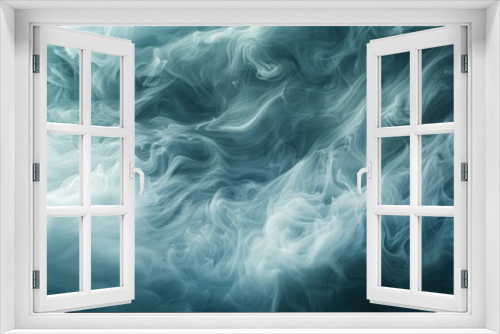 Rolling billows of swirling clouds from dry ice across the bottom even light - generative ai