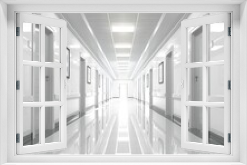 Rays of light in the corridor of the hospital, clear white background, vector