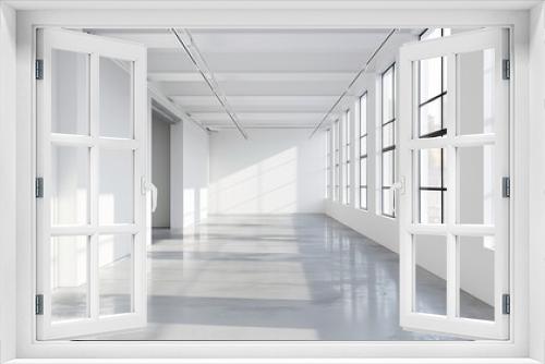 White empty room with windows