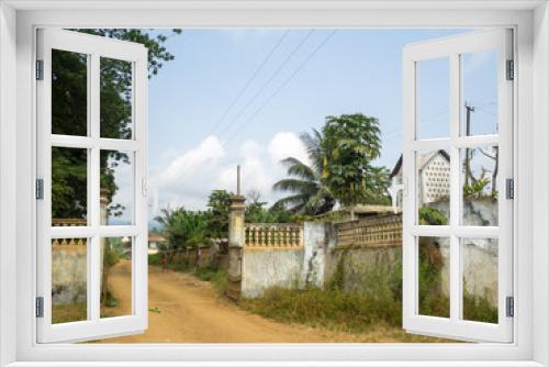 Fototapeta Naklejka Na Ścianę Okno 3D - Entrance to Roça Agostinho Neto, São Tomé
