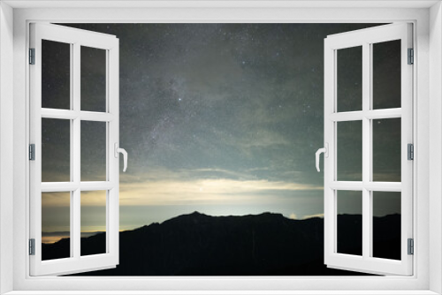 Fototapeta Naklejka Na Ścianę Okno 3D - 夜の山岳