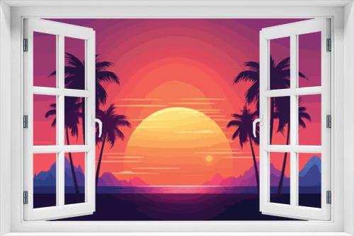 Fototapeta Naklejka Na Ścianę Okno 3D - Isolated sunset gradient on white background. Vecto