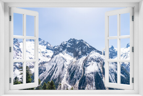 Fototapeta Naklejka Na Ścianę Okno 3D - Winter mountain landscape