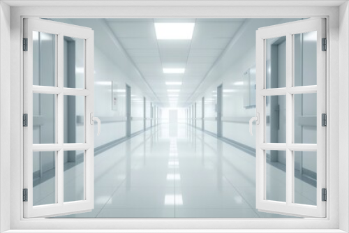 hospital corridor and hall architecture in a healthcare facility, designed for efficient movement of doctors, patients, and medical staff