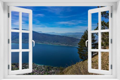 Fototapeta Naklejka Na Ścianę Okno 3D - Wonderful views on a walk above the picturesque Lake Annecy. Route along the ridge from Mont Veyrier to Mont Baron from Annecy. Annecy, Haute-Savoie, France.