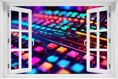 Dynamic Digital Music Production Console with Vibrant Color Blur
