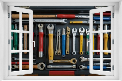 Driver's Toolbox of Skills: Illustrate a toolbox filled with tools representing the skills and qualities of drivers, such as patience, precision, alertness, and adaptability.