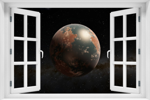 Fototapeta Naklejka Na Ścianę Okno 3D - Alien Desert Exo Planet