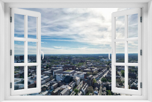 Fototapeta Naklejka Na Ścianę Okno 3D - High Angle View of Modern British City Centre of Liverpool,  The Maritime city in northwest England, United Kingdom. May 5th, 2024