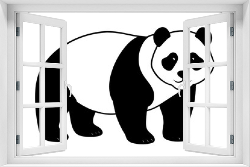Fototapeta Naklejka Na Ścianę Okno 3D - panda line art vector silhouette illustration