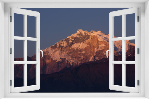 Fototapeta Naklejka Na Ścianę Okno 3D - Annapurna I Himalaya Mountains View from Poon Hill 3210m at suns