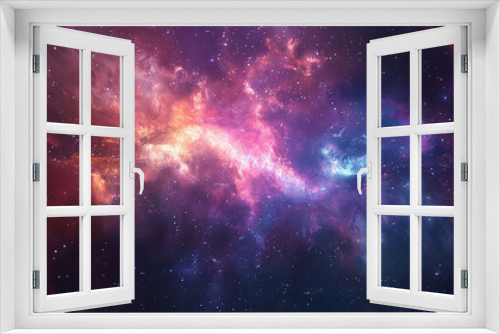 Fototapeta Naklejka Na Ścianę Okno 3D - Starry Symphony: Exploring the Cosmic Tapestry of Star Field and Nebulae, Celestial Marvels Unveiled