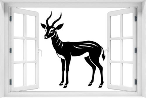 Fototapeta Naklejka Na Ścianę Okno 3D - gazelle vector silhouette illustration