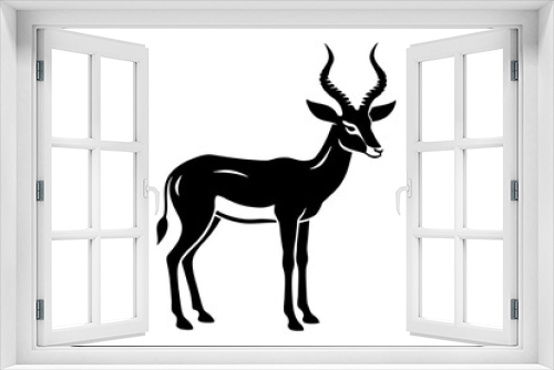 Fototapeta Naklejka Na Ścianę Okno 3D - gazelle vector silhouette illustration