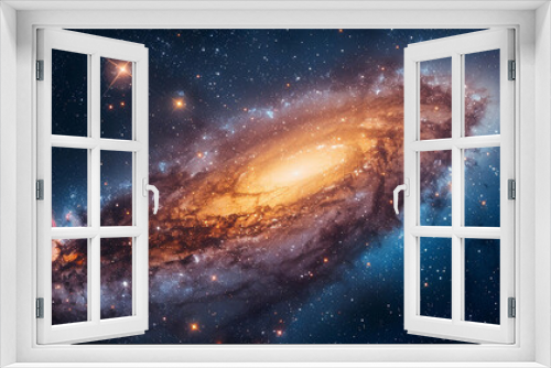 Fototapeta Naklejka Na Ścianę Okno 3D - Stunning Landscape Photo of a Majestic Galaxy Capturing the Awe-Inspiring Beauty and Vast Wonders of the Cosmos in Vivid Detail