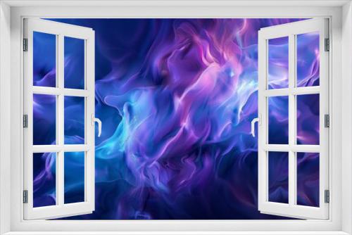 3d abstract blue and purple background with flowing smoke, wavy liquid texture	