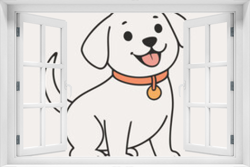 Fototapeta Naklejka Na Ścianę Okno 3D - Vector illustration of a delightful Dog for early readers' enjoyment