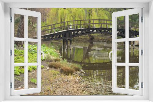 Fototapeta Naklejka Na Ścianę Okno 3D - Most na wodą