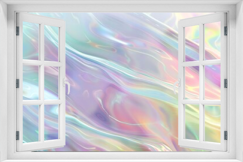 Abstract iridescent wavy texture in pastel colors.
