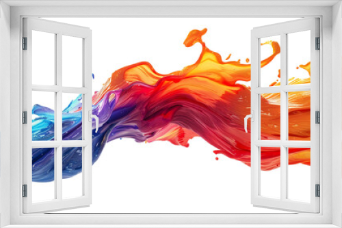 Mesmerizing paint splash capturing attention with its fluidity, isolated on transparent background.PNG File. 